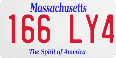 MA license plate 166LY4