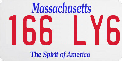 MA license plate 166LY6