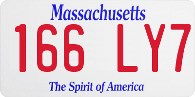 MA license plate 166LY7