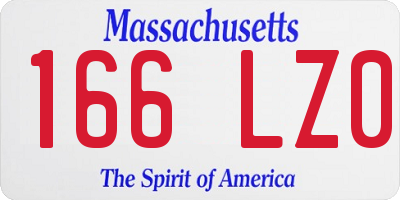 MA license plate 166LZ0