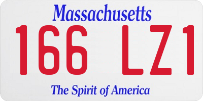 MA license plate 166LZ1