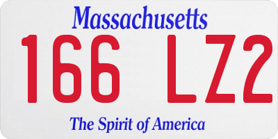 MA license plate 166LZ2