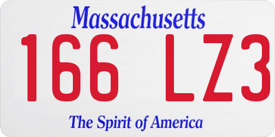 MA license plate 166LZ3