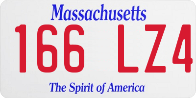 MA license plate 166LZ4