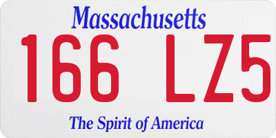 MA license plate 166LZ5