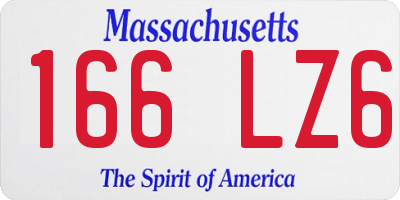 MA license plate 166LZ6