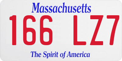 MA license plate 166LZ7