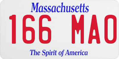 MA license plate 166MA0