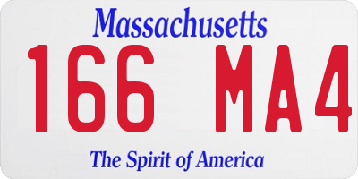 MA license plate 166MA4