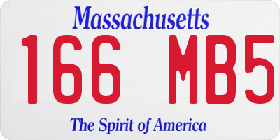 MA license plate 166MB5
