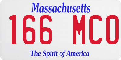 MA license plate 166MC0