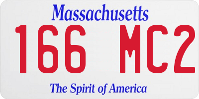 MA license plate 166MC2