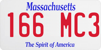 MA license plate 166MC3
