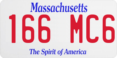 MA license plate 166MC6