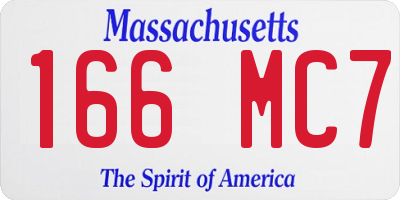 MA license plate 166MC7
