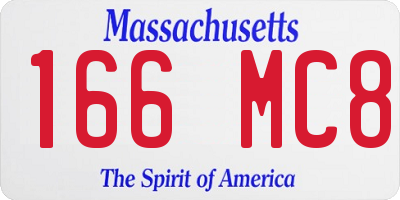 MA license plate 166MC8