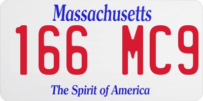 MA license plate 166MC9
