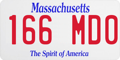 MA license plate 166MD0