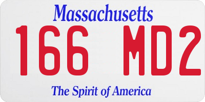 MA license plate 166MD2