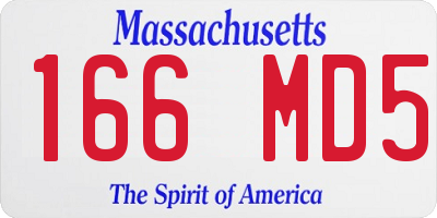MA license plate 166MD5