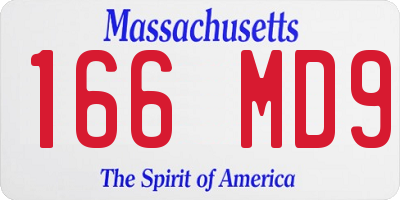 MA license plate 166MD9