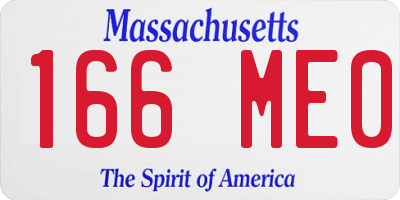 MA license plate 166ME0