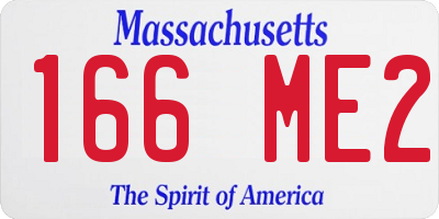 MA license plate 166ME2