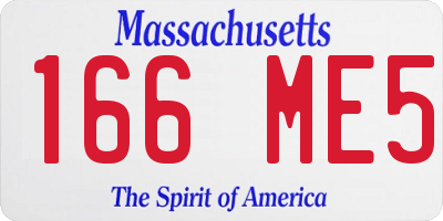 MA license plate 166ME5