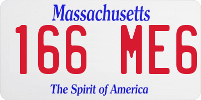 MA license plate 166ME6