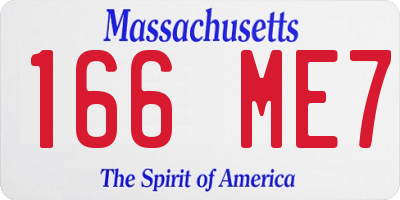 MA license plate 166ME7