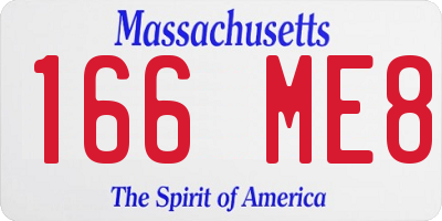 MA license plate 166ME8