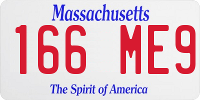 MA license plate 166ME9