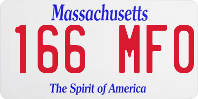 MA license plate 166MF0