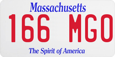 MA license plate 166MG0