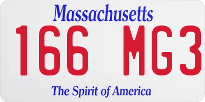 MA license plate 166MG3