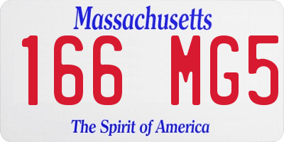 MA license plate 166MG5
