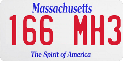 MA license plate 166MH3