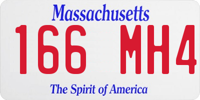 MA license plate 166MH4