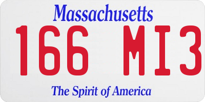 MA license plate 166MI3