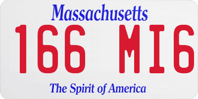 MA license plate 166MI6
