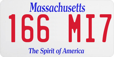 MA license plate 166MI7
