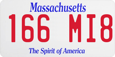 MA license plate 166MI8
