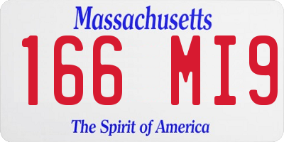 MA license plate 166MI9