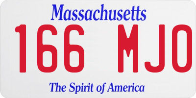 MA license plate 166MJ0