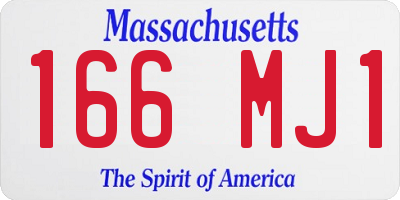 MA license plate 166MJ1