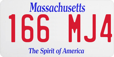 MA license plate 166MJ4
