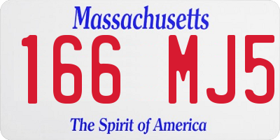 MA license plate 166MJ5