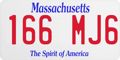 MA license plate 166MJ6
