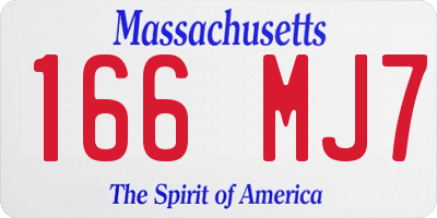 MA license plate 166MJ7