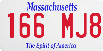 MA license plate 166MJ8